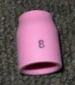 #8 Gas Lens Nozzle 1/2 Alumina (Domestic) - TIG57N74L - CLEARANCE ITEM