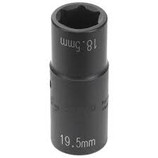Wright Tool 19 mm x 21mm "Flip" Socket for Wheel Lug Nuts - CLEARANCE ITEM 