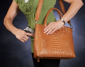 Luxurious leather tote is best way to hide your concealed pistol