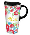 Cypress Home Mom's Apron Ceramic Travel Coffee Mug, 17 ounces