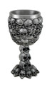 Resin Goblets Skull Covered Silvered Black Drinking Goblet W/Stainless Steel Liner 3 X 5.5 X 3 Inches Silver