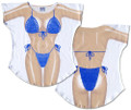 Ocean Blue Macrame Bikini Tee Shirt - Cover-Up #19