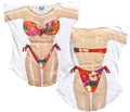 Tropical Flowers Bikini Tee Shirt Cover-Up #32
