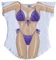 Purple Macrame Bikini Tee Shirt - Cover-Up #41