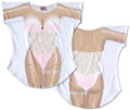 Pink Lingerie Bikini Tee Shirt Cover-Up #44