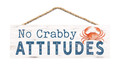 P. Graham Dunn No Crabby Attitudes Nautical Blue 10 x 4 Pine Wood Hanging Dcor String Sign