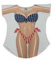 Stars & Stripes Bikini Tee Shirt Cover-Up #8