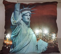 LED Lighted Statue Of Liberty with New York City Skyline Pillow 17"X17" New