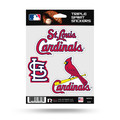 St Louis Cardinals Triple Sticker Multi Decal Spirit Sheet Auto Home Baseball