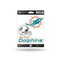 Rico Industries NFL Miami Dolphins Die Cut 3-Piece Triple Spirit Sticker Sheet