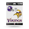Rico Industries NFL Minnesota Vikings Die Cut 3-Piece Triple Spirit Sticker Sheet