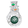 New York Jets Snowman Stained Glass Window Ornament