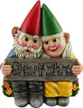 DWK 5.75" Growing Old Together Garden Gnome Couple in Love Best Friends Collectible Statue for Indoor Outdoor Garden and Home Decor