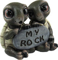 DWK 5.5" Rock Solid Love Adorable Romantic Turtle Couple Best Friends Collectible Two-Piece Figurine Desk Statue for Home and Garden