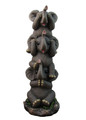 DWK 10" See No Evil Pachyderms Stacking Baby Elephants See Hear Speak No Evil Decorative Statue Collectible Figure for Home and Office