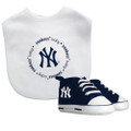 MLB Baseball New York YankeesTeam Infant Baby Gift Set - Bib & Pre-Walker High Top Shoe Set