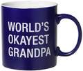 About Face Designs 121824 Worlds Okayest Grandpa Ceramic Coffee Mug 20 oz, blue