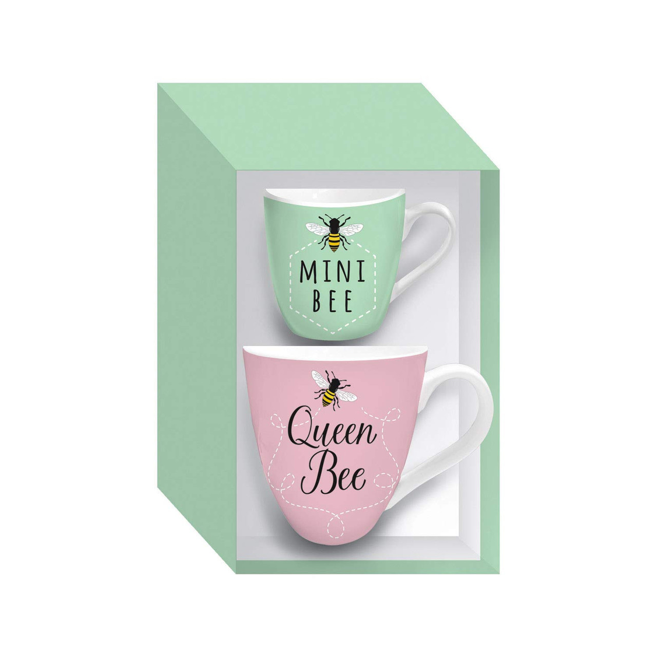 4 x 4 x 6 Inches Queen Bee & Mini Bee Mommy & Me Ceramic Cup Set 