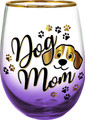 Spoontiques 21725 Dog Mom Stemless Glass, 20 ounces, Purple