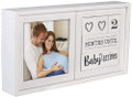 Malden Baby Countdown Sonogram Photo Box in Distressed White (52271)