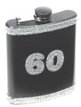 Forum Novelties 60th Birthday Black Glitter Flask Alcohol Drinking
