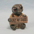 Turtle holding EAT MY DUST Sign Figurine