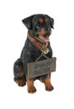 World Of Wonders Buddy Rottweiler Guard Dog Indoor Outdoor Statue with Reversible Message Sign