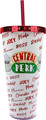 Spoontiques Central Perk Foil Cup w/Straw, 20 oz, White