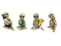 DWK Bad to The Bone 4 Piece 420 Beer Skull Figurine Set | 420 Decorations for Your Home | Gifts for Goths | Displayable Skull Decor | Bookshelf Sitters - 4.25"