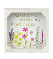 Blossom Bucket 211-39854 Grandma Makes My Heart Happy Framed Decorative Sign, 6-inch Square