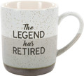 Pavilion Gift Company Large 15 Oz Stoneware Coffee Cup Mug The Legend Has Retired, 15oz, Grey