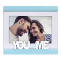 Malden Int Designs You And Me 4x6 Sky Blue Matted Attachment Shelf Picture Frame