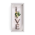 P. Graham Dunn Love White Flower Sharkskin Grey 20 x 9 HDF Wood Decorative Ornate Tabletop Sign