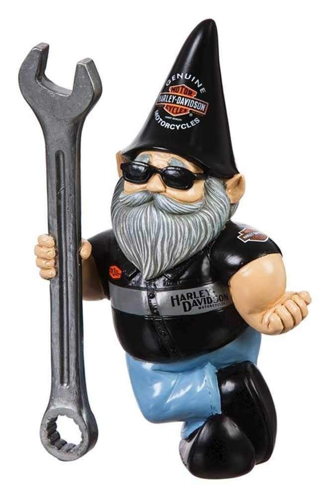 Harley-Davidson Mechanic Male Polystone Garden Gnome, 8.5 x 5 in. 544902D -  The Gadget Experience