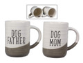 Young's 2 Ceramic Dog Coffee or Tea Mugs 12 Ounce Father and Mom