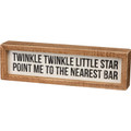 Primitives by Kathy Nearest Bar Twinkle Little Star Sign, Wooden Home Decor Sign