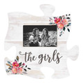 P. Graham Dunn The Girls Floral Pink On White 12 x 12 Wood Puzzle Piece Wall Photo Frame