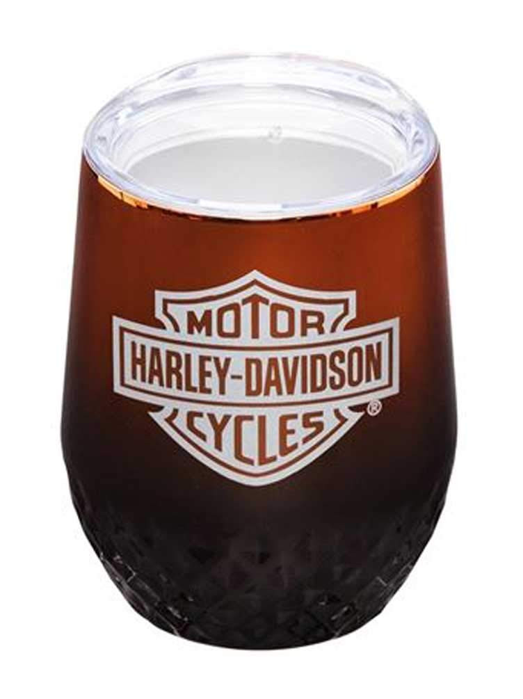 Harley-Davidson Electroplate B&S Insulated Stemless Tumbler Cup w/Lid - 12  oz. - The Gadget Experience