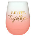 Slant Collections Stemless Wine Glass, (Set of 2) 20-Ounce, Better Together
