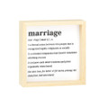 About Face Designs Marriage Definition Black White 4 x 4 x 1.25 Wood Decorative Tabletop Plaque Sign Framed Art