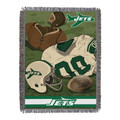 Officially Licensed NFL New York Jets "Vintage" Woven Tapestry Throw Blanket, 48" x 60", Multi Color