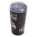 French Bulldog SERENGETI 16 Oz. Stainless Steel, Vacuum Insulated Tumbler with Spill Proof Lid - 3D Print - Insulated Travel mug for Hot or Cold Drinks (French Bulldog Tumbler)