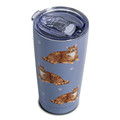 Tabby Cat SERENGETI 16 Oz. Stainless Steel, Vacuum Insulated Tumbler with Spill Proof Lid - 3D Print - Insulated Travel mug for Hot or Cold Drinks (Tabby Orange Cat Tumbler)