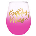 Slant Collections Stemless Wine Glass, 30-Ounce, Birthday Vibes