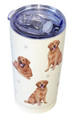 Golden Retriever SERENGETI 16 Oz. Stainless Steel, Vacuum Insulated Tumbler with Spill Proof Lid - 3D Print - Insulated Travel mug for Hot or Cold Drinks (Golden Retriever Tumbler)