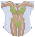 Lime Macrame Bikini Cover-Up Ladies T-Shirt Size M/L