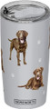 Chocolate Labrador SERENGETI 16 Oz. Stainless Steel, Vacuum Insulated Tumbler with Spill Proof Lid - 3D Print - Insulated Travel mug for Hot or Cold Drinks (Labrador Chocolate Tumbler)