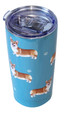 Welsh Corgi SERENGETI 16 Oz. Stainless Steel, Vacuum Insulated Tumbler with Spill Proof Lid - 3D Print - Insulated Travel mug for Hot or Cold Drinks (Welsh Corgi Tumbler)