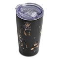 Rottweiler SERENGETI 16 Oz. Stainless Steel, Vacuum Insulated Tumbler with Spill Proof Lid - 3D Print - Insulated Travel mug for Hot or Cold Drinks (Rottweiler Tumbler)