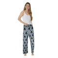 Unisex Cat Lounge Pants, Green Pajama Bottoms with Black and White Tuxedo Cat and Paw Prints